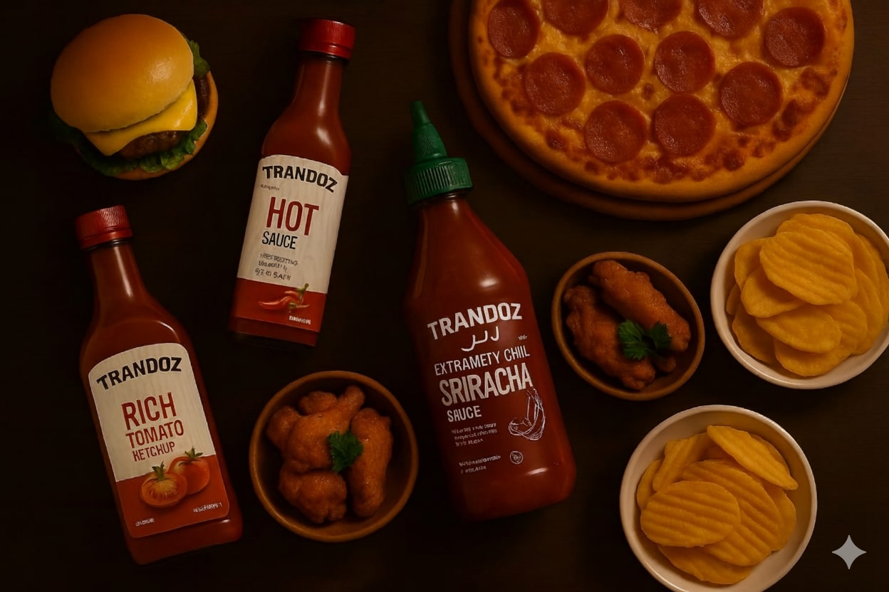 Family enjoying TRANDOZ sauces with delicious meals